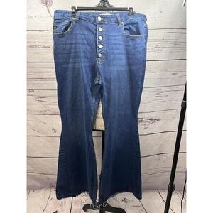 KanCan Flared Jeans‎ Button Fly High-Waisted Womens Pants Size 32